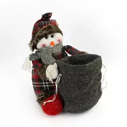 Peluche navideño para botella hombre de nieve