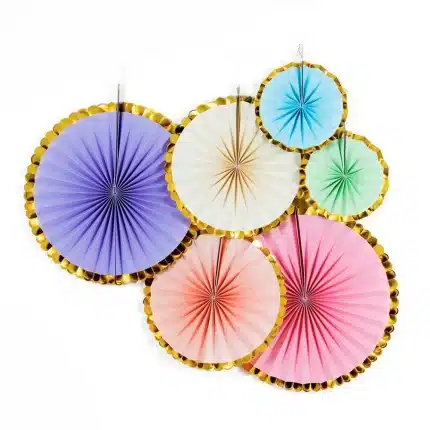 Set adorno roseta de papel (6 unidades)