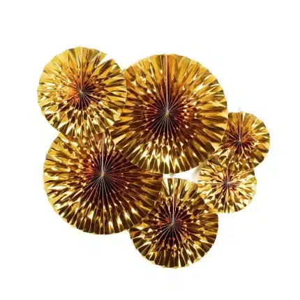 Set adorno roseta de papel (6 unidades)