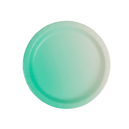 Plato Difuminado Verde X8 Pcz