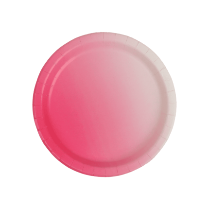 Plato Difuminado Rosado x8 Pcz