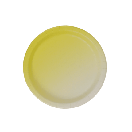 Plato Difuminado Amarillo x8 Pcz