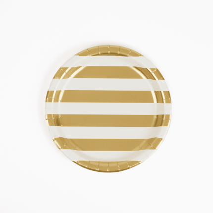 Plato De Rayas Doradas x8 Pcz