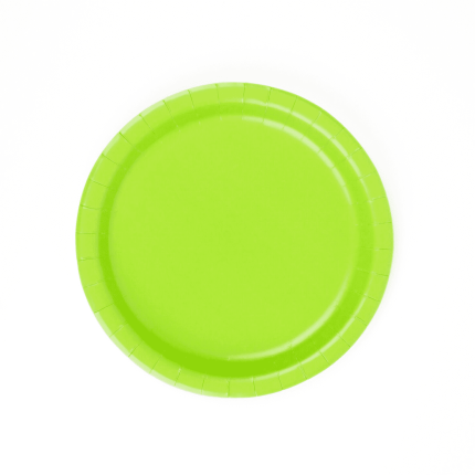 Plato Verde Llano de cartón 9 pulgadas x8 Pcz