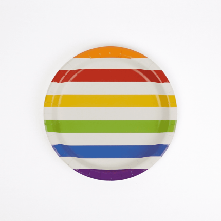 Plato Rayas Multicolor x8 Pcz