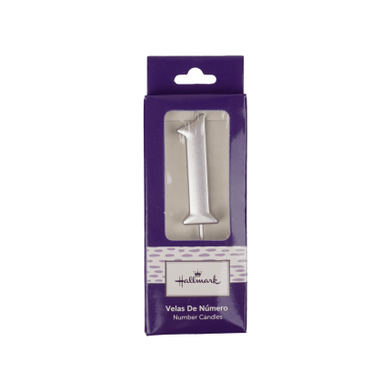 Vela Cumpleaños Plateada #1