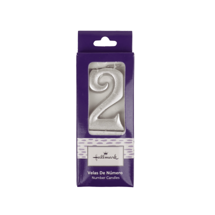 Vela Cumpleaños Plateada #2