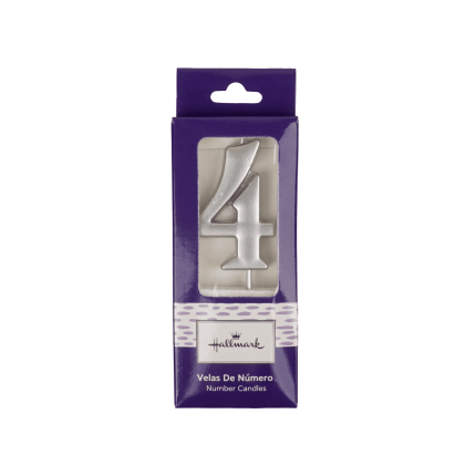 Vela Cumpleaños Plateada #4