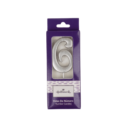 Vela Cumpleaños Plateada #6