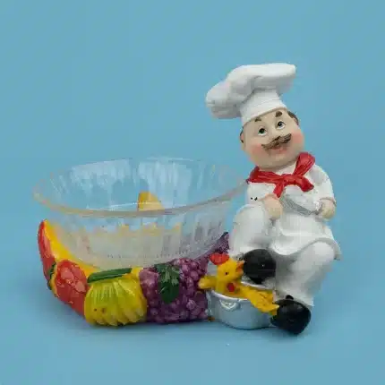 Bombonera con cocinero con frutas