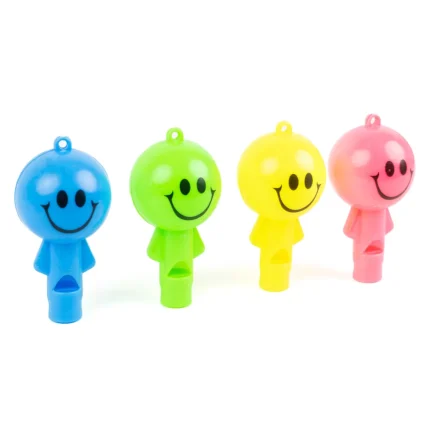 Set de Silbatos de Caritas de Colores (12 Piezas)