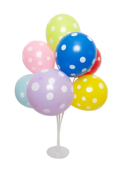 Globos r12 en colores surtidos y puntos blancos