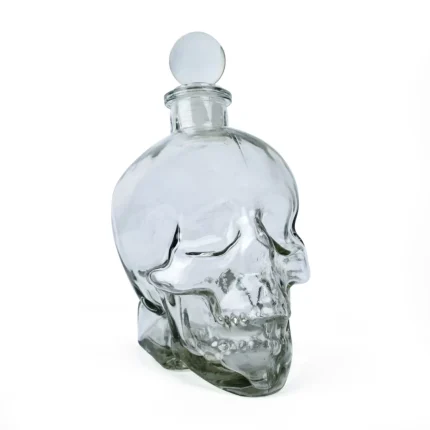 Botella de Calavera con tapa de vidrio