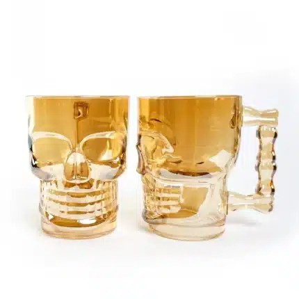 Vasos Cervecero Calavera cromados X2