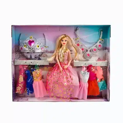 Muñeca Con Corona Vestido Y Collar