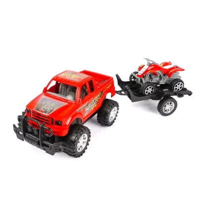 Camioneta, remolque y cuadrón.