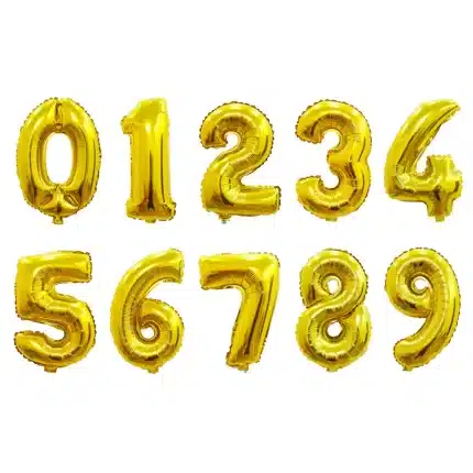 Globos de números dorados