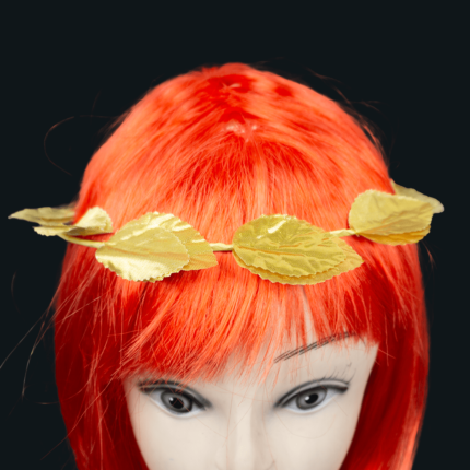 Corona Griega De Tela Con Hojas Doradas