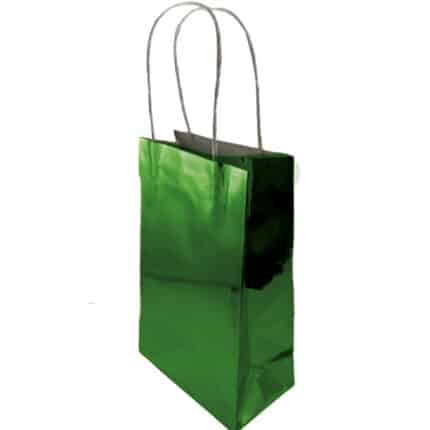 bolsa de regalo verde metalizado