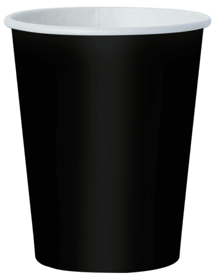 Vasos Negros de Cartón 9 Onzas (8 uds)
