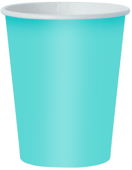 Vasos de Cartón Celeste 9 Onzas (8 pcs)