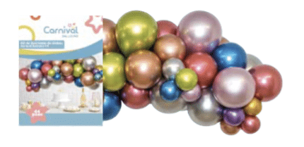 Set de Globos Colores Surtidos Cromados R12 – Elegancia y Brillo para tus Fiestas