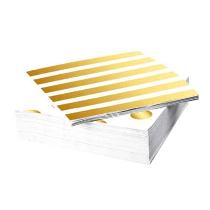 Servilletas a Rayas Doradas 25x25 cm 16 pcs