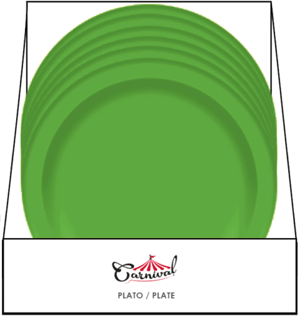 Platos de Cartón Verde 7 pulgadas (8 unidades)