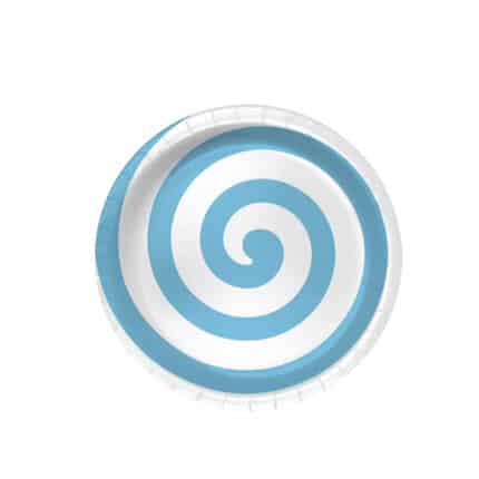 Platos de Cartón Espiral Azul 7 pulgadas (8 piezas)