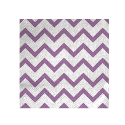 Servilletas Zig Zag Morado 33x33 cm (16 piezas)