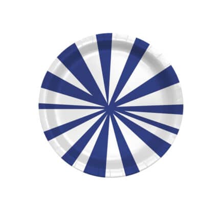 Plato de Cartón Espiral Azul de 7 pulgadas (8 piezas)
