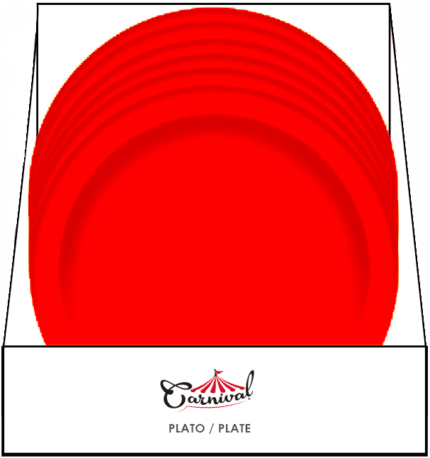 Plato de Cartón Rojo de 7 pulgadas (8 piezas)