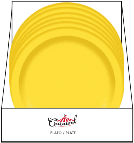 Platos de Cartón Amarillos de 7 pulgadas (8 piezas)