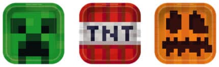 Platos de Cartón 7 Pulgadas Minecraft