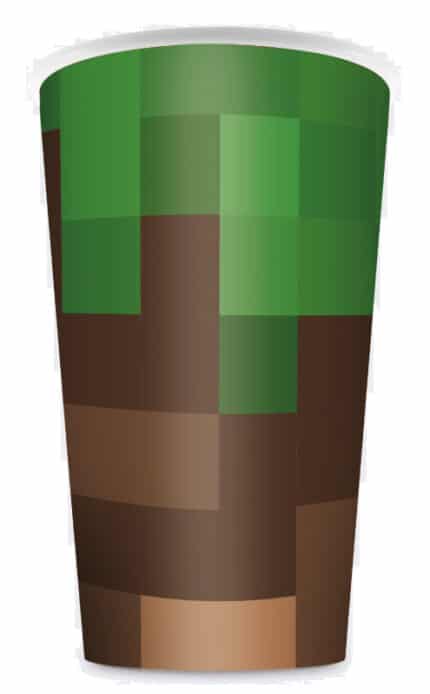 Vasos de cartón 9 Onzas Minecraft