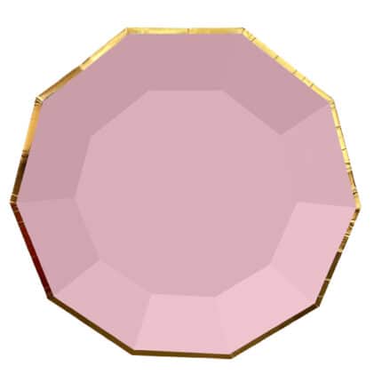 Set de Platos Octagonales color Rosa Pastel 9 Pulgadas (6 Piezas)