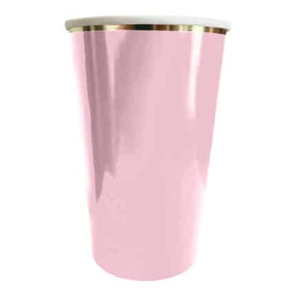 Set de Vasos de Cartón Rosa Pastel 16 Onzas (6 Piezas)