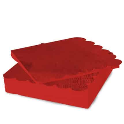 Set de Servilletas color Rojo 25x25 cm (12 Piezas)