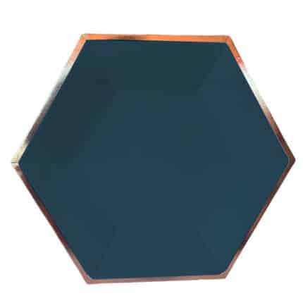 Set de Platos Hexagonales Azules 7 Pulgadas (6 Piezas)