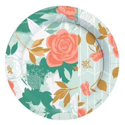 Set de 6 Platos "Flores" de 9 Pulgadas