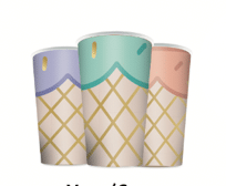 Vasos de Cartón de 9 Onzas con Diseño de Helado