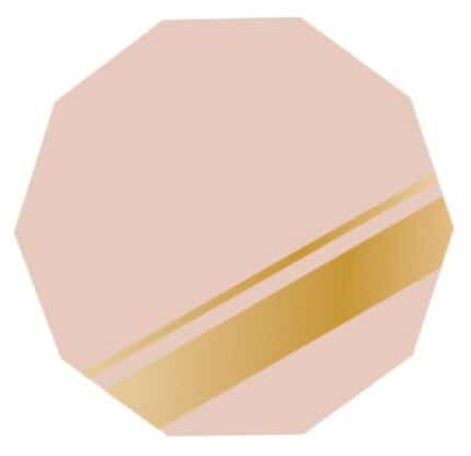 Plato de Cartón Octogonal Rosa y Dorado de 9 Pulgadas