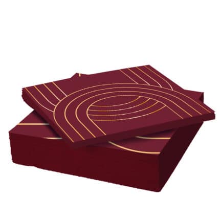 Servilletas Doradas y Vino 12 Piezas