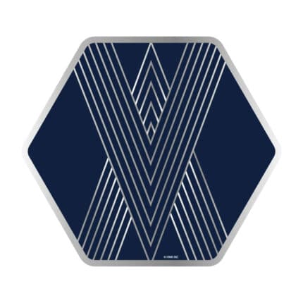 Plato de Cartón Hexagonal 7 Pulgadas Azul y plateado 6 piezas