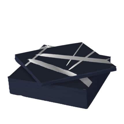 Servilletas Azul y Plateado 12 Pcs