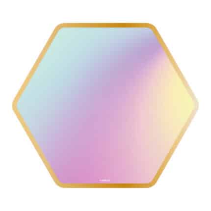Platos Hexagonales de Cartón 7 Pulgadas Tornasol 6 pcs