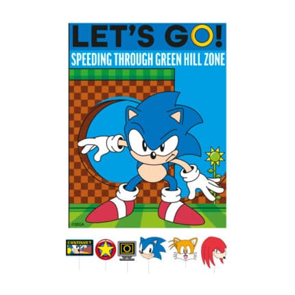 Letrero con accesorios Sonic