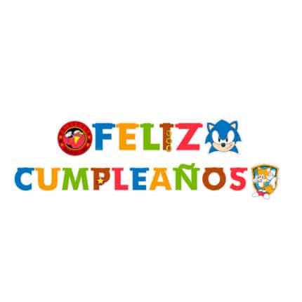 Letrero Feliz Cumpleaños Sonic