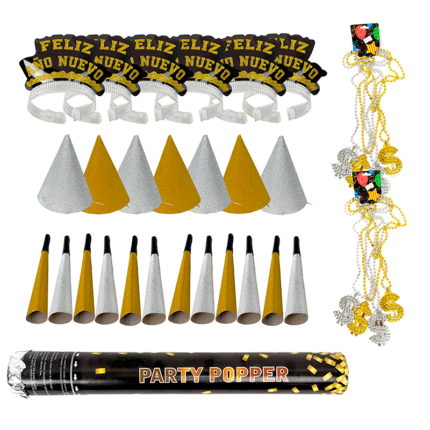 Combo Celebración de Año Nuevo Dorado con Plateado