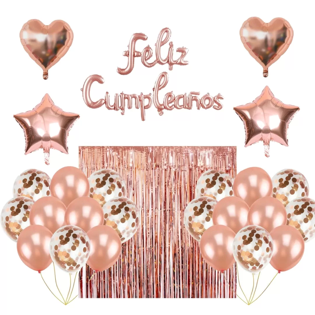 Set de globos feliz cumpleaños con cortina – Importadora El Rey